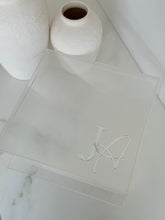 Load image into Gallery viewer, Ribbed Acrylic Christening Box with Acrylic Name