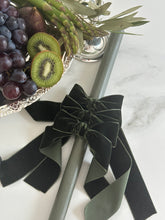 Load image into Gallery viewer, Velvet Bow Palm Sunday Candle - Olive