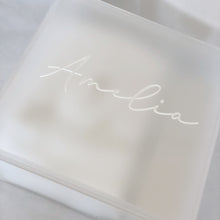 Load image into Gallery viewer, Frosted Square Acrylic Christening Box