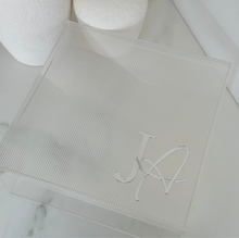 Load image into Gallery viewer, Ribbed Acrylic Christening Box with Acrylic Name
