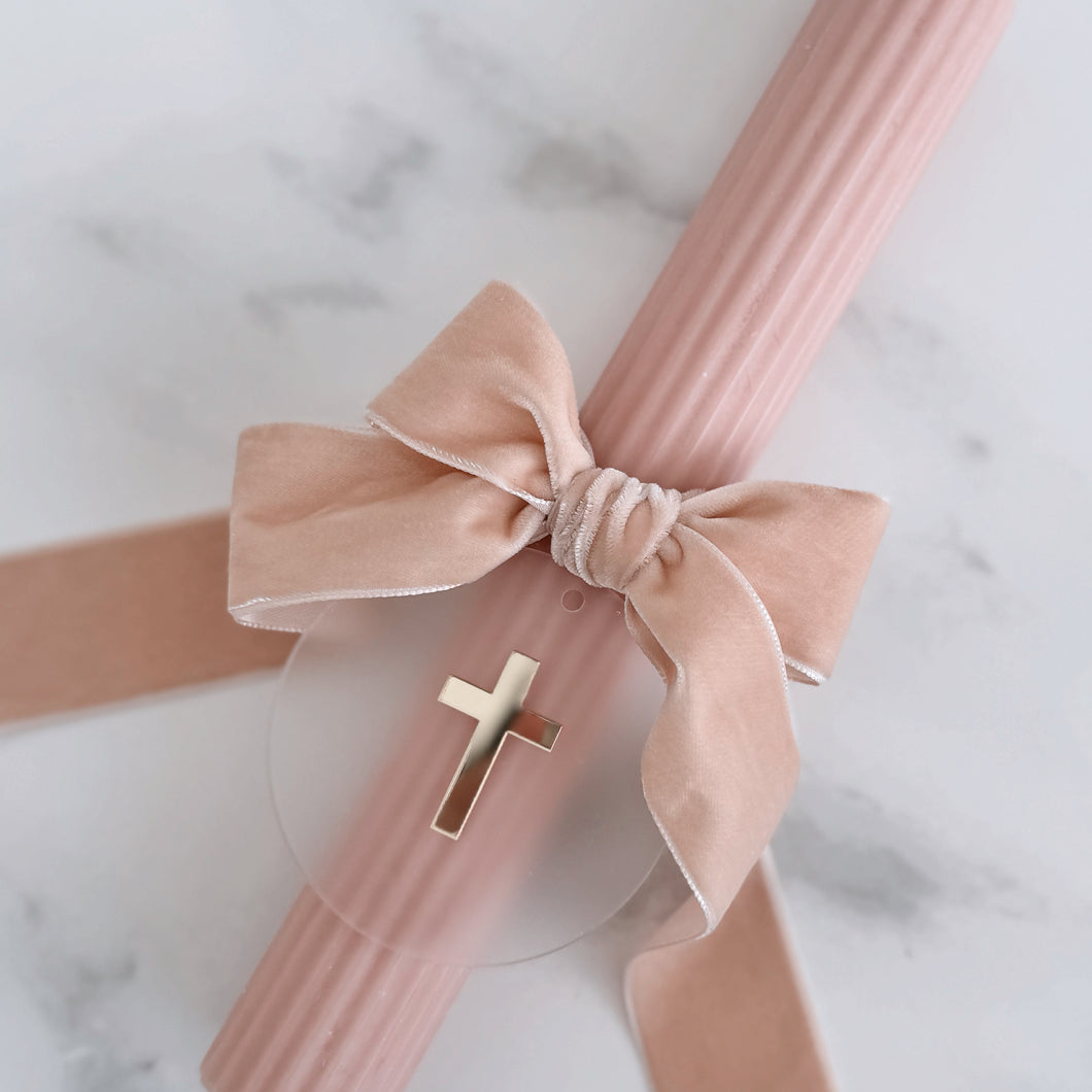 Fluted Palm Sunday Candle - Toffee