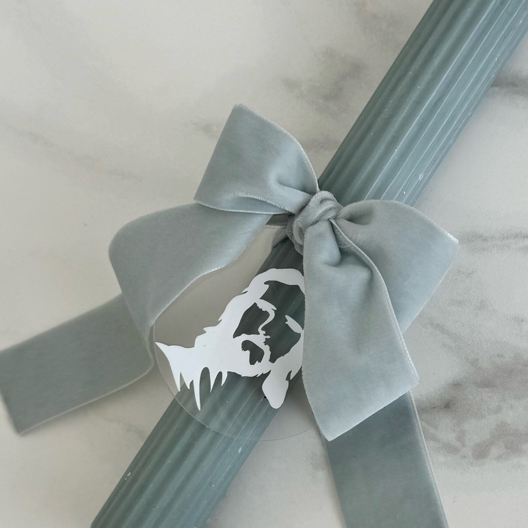 Fluted Palm Sunday Candle - Sage Green