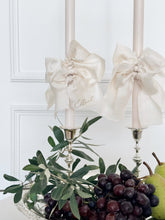Load image into Gallery viewer, Silk Bow Palm Sunday Candle - Ivory

