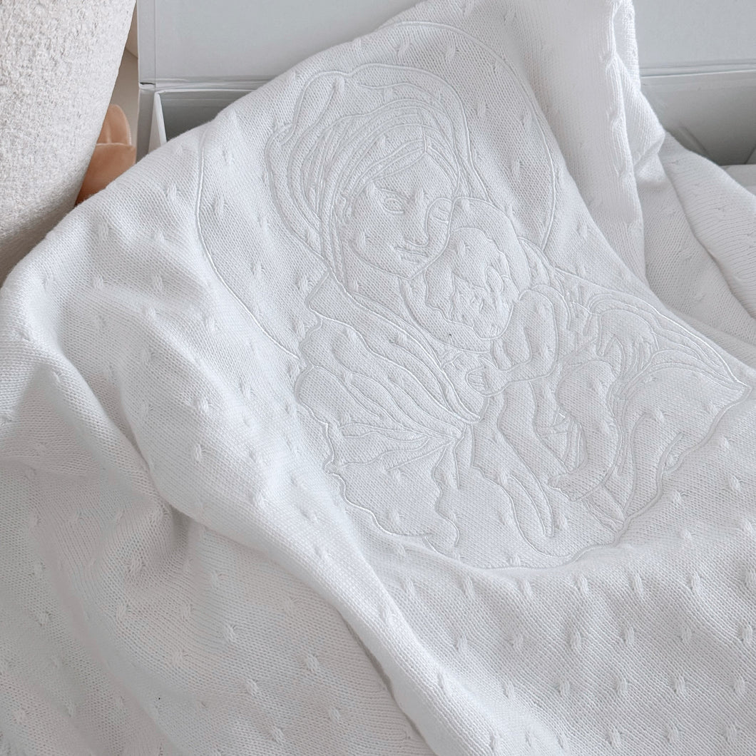 Our Lady Embroidered Blanket and Keepsake Box
