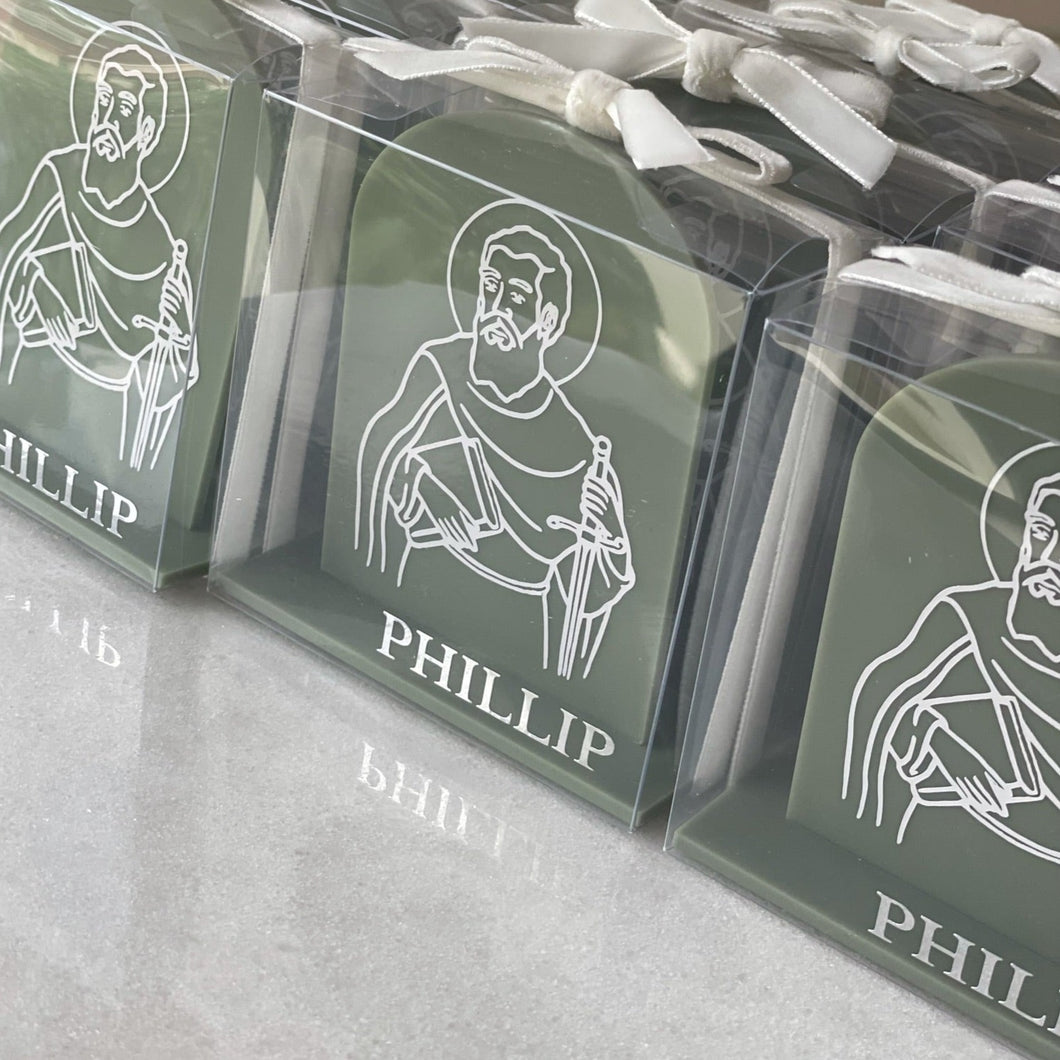 Sage Arched Small Acrylic Holy Icon in Box