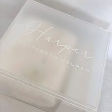 Load image into Gallery viewer, Frosted Square Acrylic Christening Box
